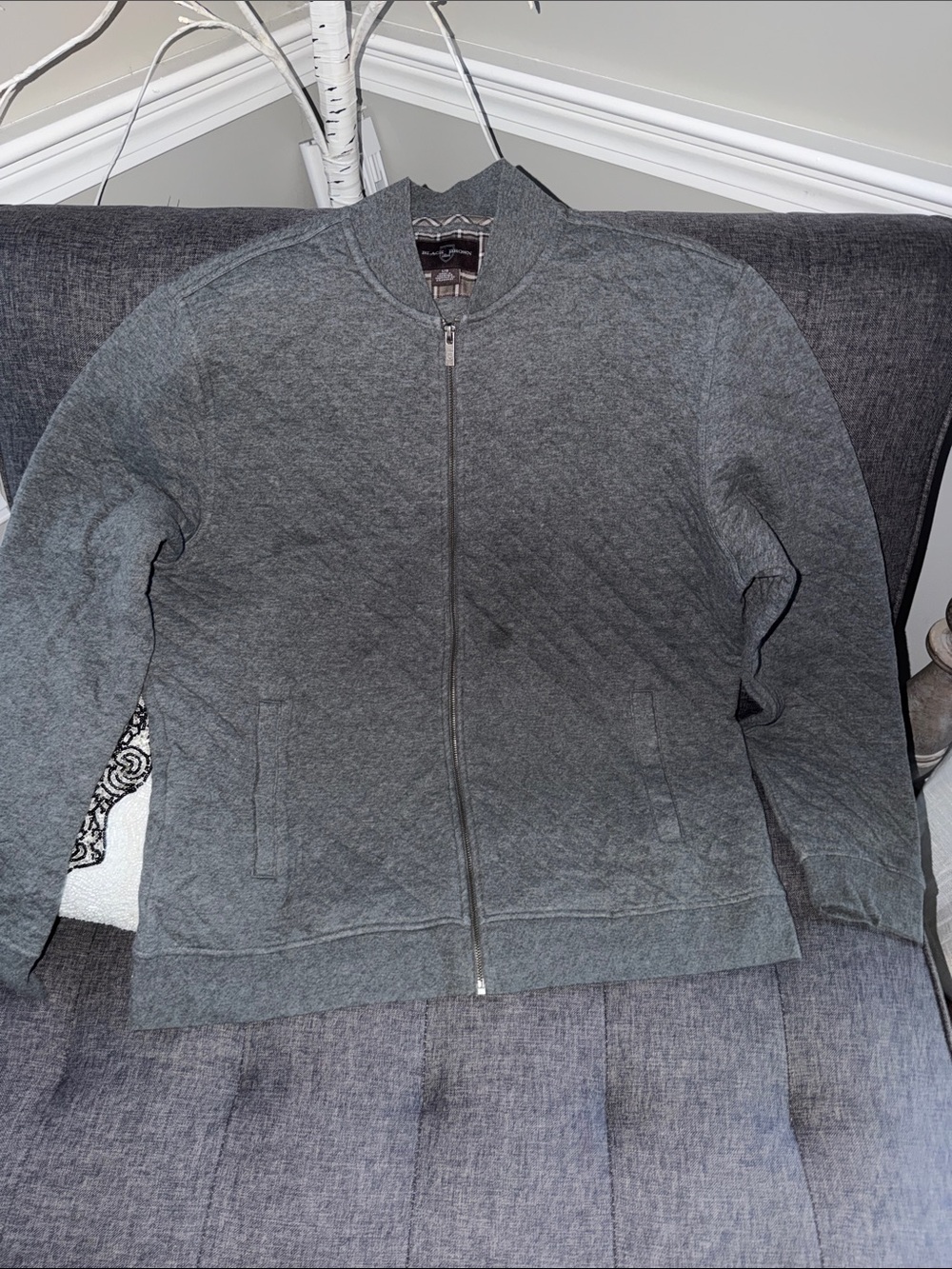 Classic Quilted Zip Front Jacket - Gray